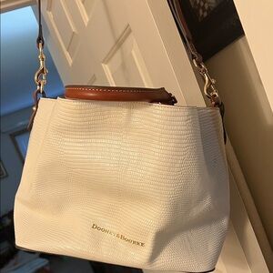 Dooney & Bourke Cream and Tan Shoulder bucket bag